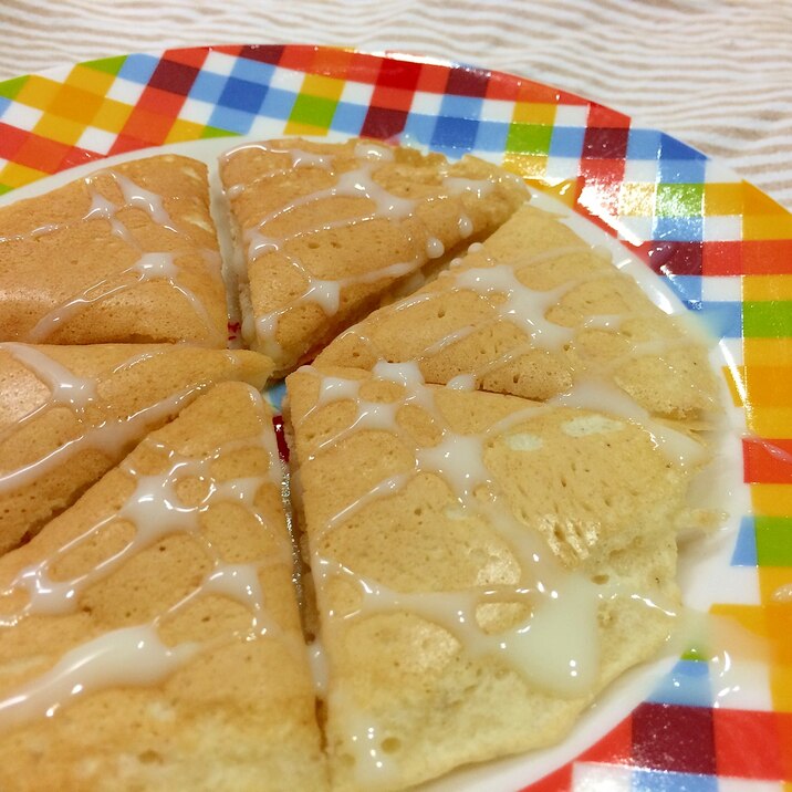 しっとりモチモチ☆バナナとお豆腐のパンケーキ